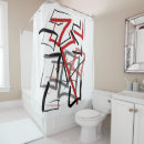 Search for red black gray shower curtains White
