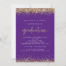 Search for purple and gold graduation invitations Script
