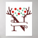 Search for christmas monogram letter n gifts Reindeer