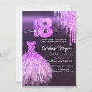 Search for purple 18th birthday invitations Elegant