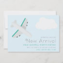 Search for airplane birth announcement cards Blue