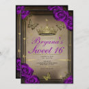 Search for purple butterfly sweet 16 invitations Elegant