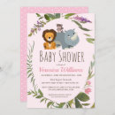Search for jungle baby girl shower invitations Lion