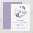 Search for purple 90th birthday invitations Vintage