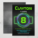 Search for laser tag invitations Neon blue green