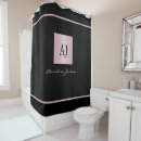 Search for rose gold on black shower curtains Monogrammed