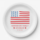 Search for family reunion plates Red white and blue
