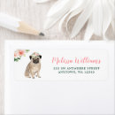 Search for pug return address labels Watercolor