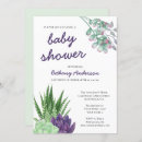 Search for succulent plants baby shower invitations Mother to be
