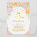 Search for gold foil baby shower invitations Flowers