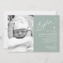 Search for green baptism invitations Elegant