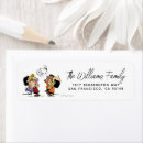 Search for peanuts return address labels Snoopy