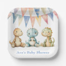 Search for baby dinosaur shower plates Watercolor