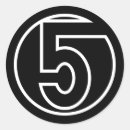Search for number 5 stickers Five