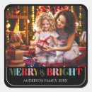 Search for merry and bright stickers Retro
