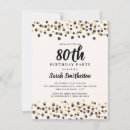 Search for black and gold 80th birthday invitations Modern