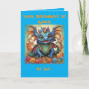 Search for funny dragon birthday cards Green