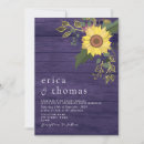 Search for rustic purple sunflower wedding invitations Country