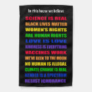 Search for science is real outdoor signs No human is illegal