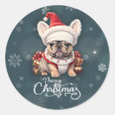 Search for french bulldog stickers Merry christmas