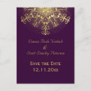 Search for purple and gold save the date postcards Golden