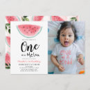 Search for watermelon photo 1st birthday invitations one in a melon