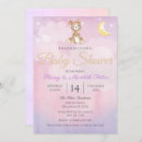 Search for purple teddy bear baby shower invitations Pink