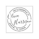 Search for return address rubber stamps Circle text script