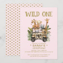 Search for safari birthday invitations Pink