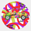 Search for peace and love stickers Retro