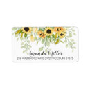 Search for sunflower return address labels Watercolor