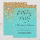 Search for teal birthday invitations Glitter