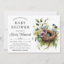 Search for bird nest baby shower invitations Floral