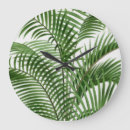 Search for tropical clocks Palm tree leaves