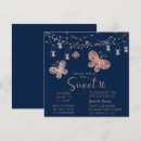 Search for butterfly sweet 16 invitations Rose gold