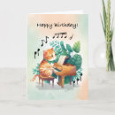 Search for piano birthday cards Cat