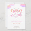 Search for peach 1st birthday invitations Rainbow