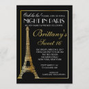 Search for night in paris sweet 16 invitations Glitter