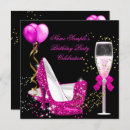 Search for hot pink black gold invitations Modern