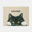 Search for cat doormats Black and white cat