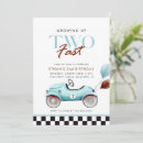 Search for blue race car invitations Two fast