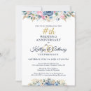 Search for blue gold 50th wedding anniversary invitations Floral