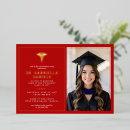 Search for red and gold graduation invitations Doctor graduation party