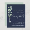 Search for sage green and navy blue invitations Botanical