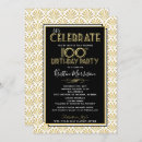 Search for gatsby birthday invitations Black and gold