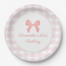 Search for pink gingham plates Feminine