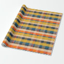 Search for orange and blue wrapping paper Plaid