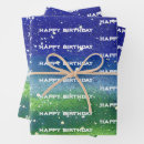 Search for northern lights wrapping paper Green