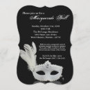 Search for black and white masquerade invitations Ball