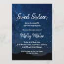 Search for starry night sweet 16 invitations Blue